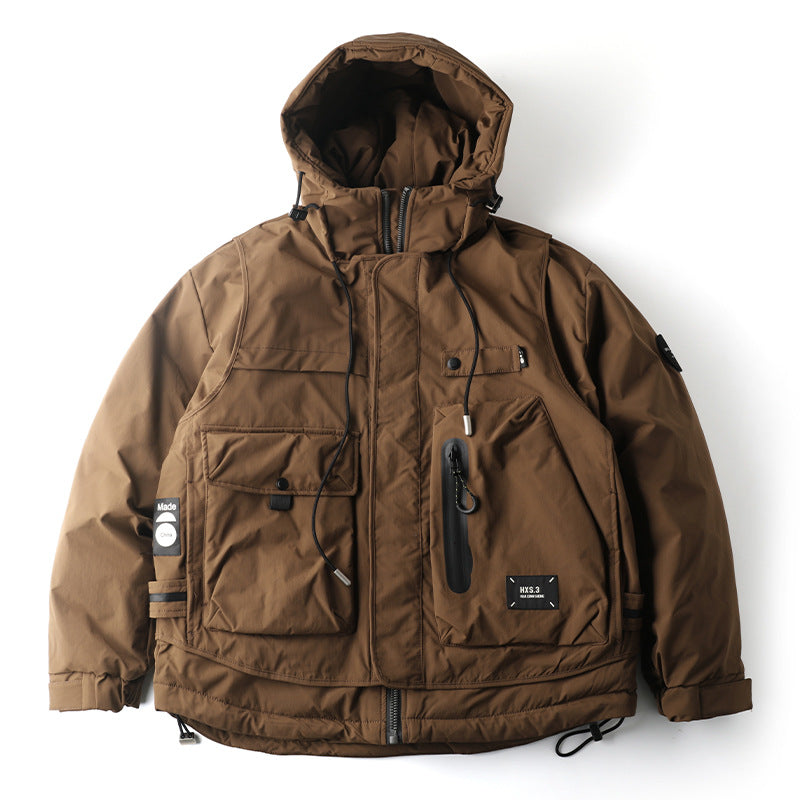 Loose Outdoor Multi-pocket Winter Workwear Hooded Down Jacket LuxuryLifeWay Online Store