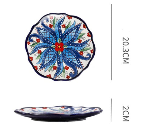 Underglaze Ceramic Tableware Bohemian Household Dishes LadyShow.Store