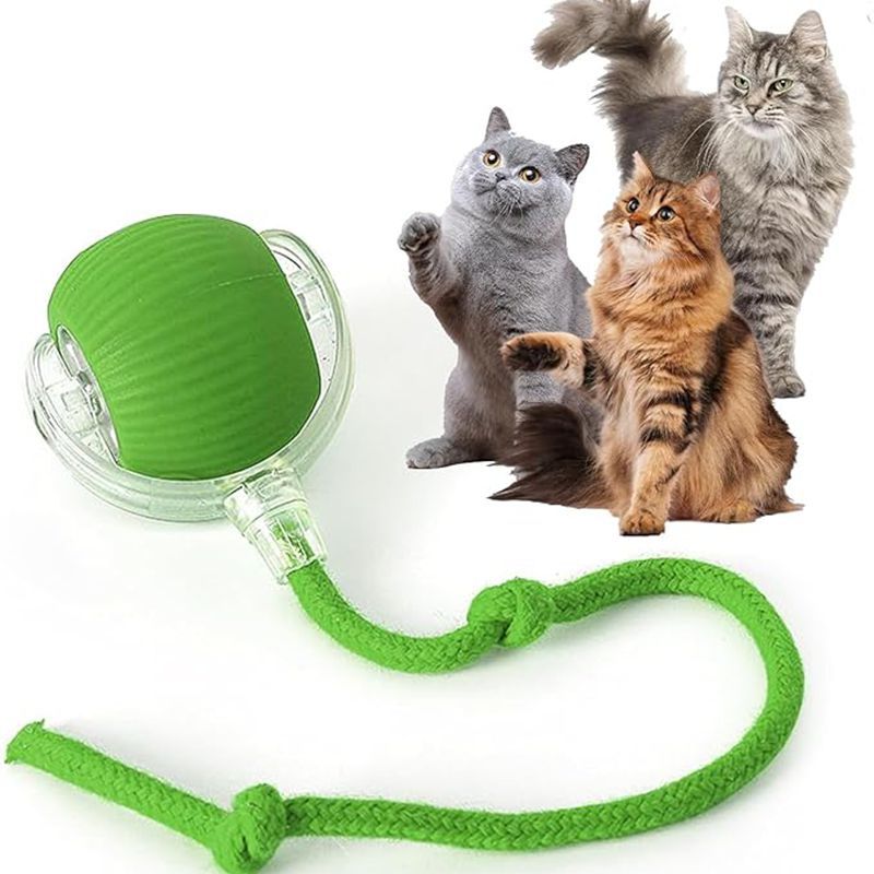 Cat Interactive Ball Toys Automatic Rolling Ball For Kitten Rechargeable Smart Pet Electric Toys With Teaser Sensor Cat Ball Toy LadyShow.Store