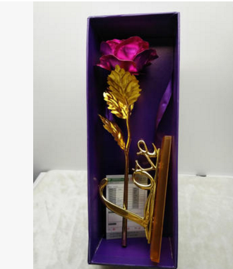 24K Gold Foil Purple Rose - Mother's Day Gift LadyShow.Store