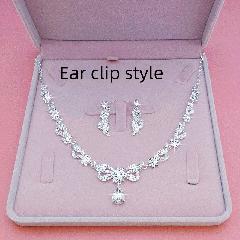 Bridal Necklace Suit Alloy Rhinestone Wedding Accessories LadyShow.Store