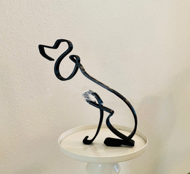 Simple Metal Dog Art Sculpture Decoration PearlNestDecor.com