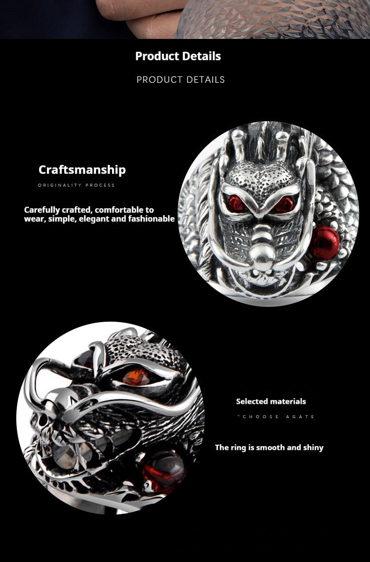 S925 Sterling Silver Ornament Vintage Thai Silver Faucet Ring LadyShow.Store
