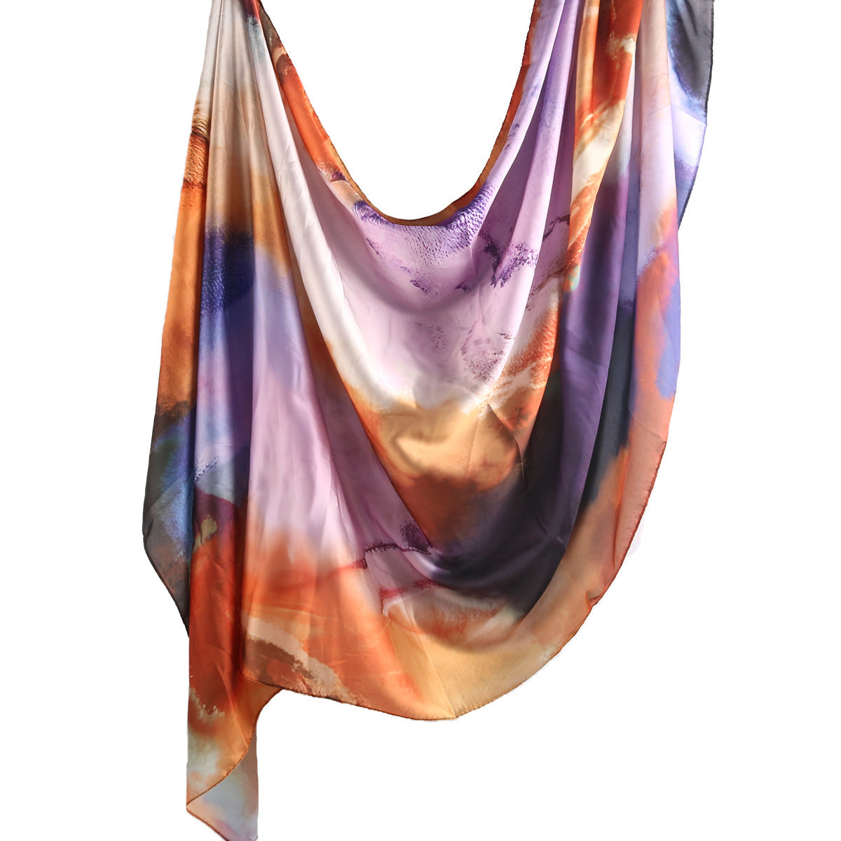 Printed Scarf Silk Ethnic Shawls Premium Marble LadyShow.Store
