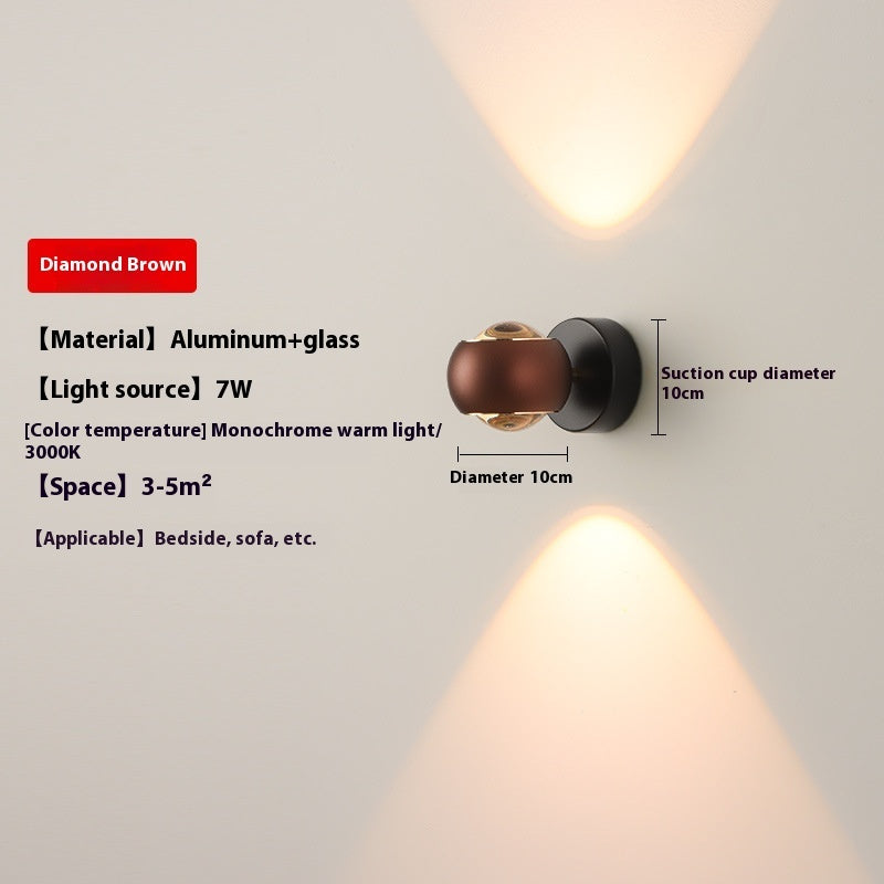 Modern Minimalist Creative Rotatable Bedside Wall Lamp PearlNestDecor.com