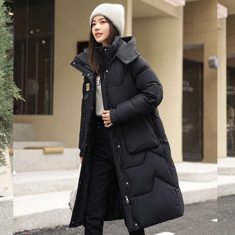 Detachable Hat Women's Mid-length Thickened Women's Coat CJD
