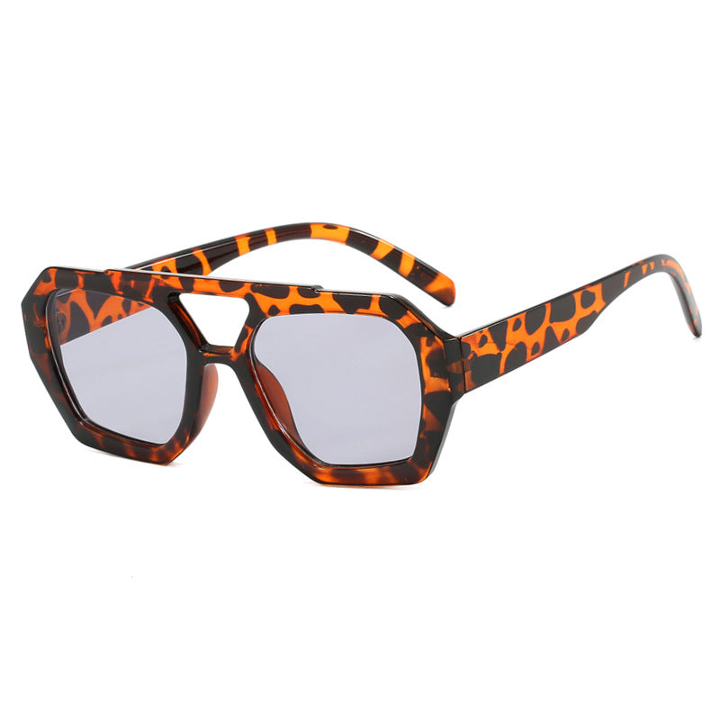 Ins Big Frame Leopard Sunglasses Summer Sunshade Beach Vacation Glasses CJD