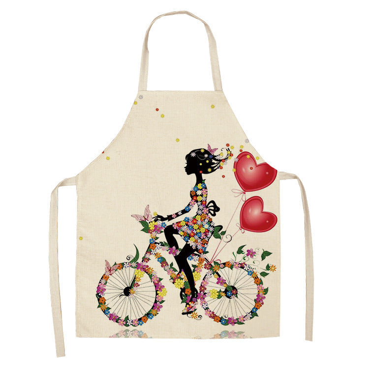 Apron Christmas Valentine's Day Linen Printing Home Kitchen Waterproof Thickened Graphic Customization Cross-border Apron PearlNestDecor.com