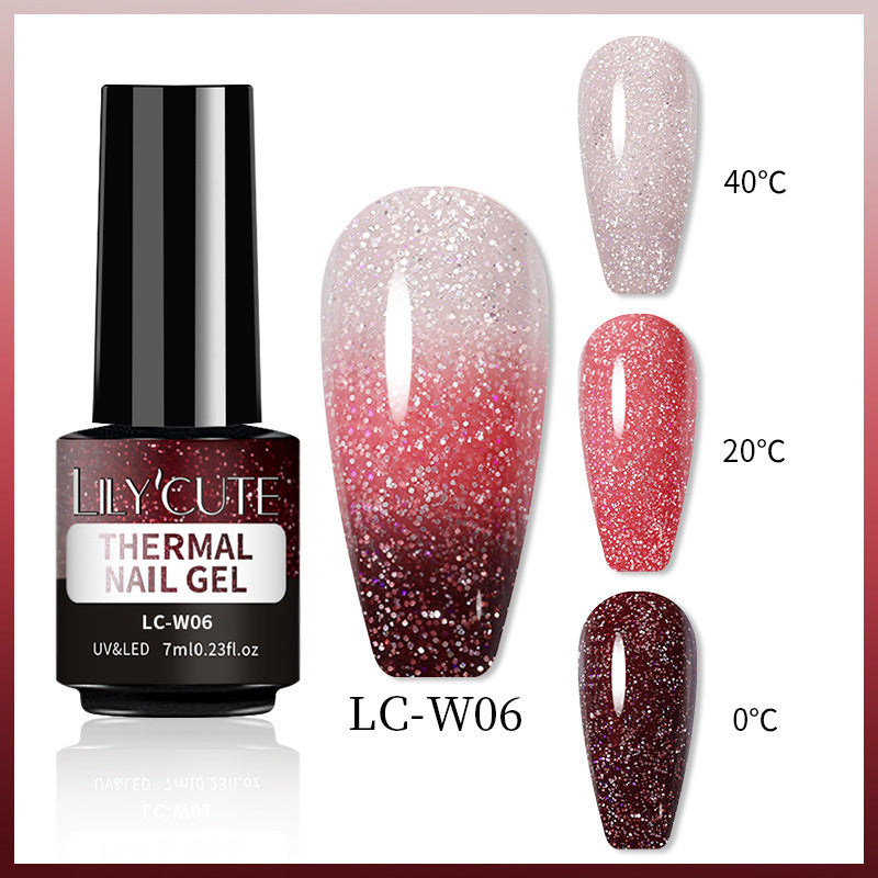 Temperature Change Glitter UV Polish Three-section Color Change LadyShow.Store