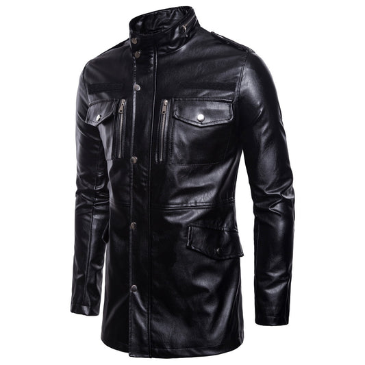Men's Fashion Long Jacket with Four Pockets (B036) Pi-Mart