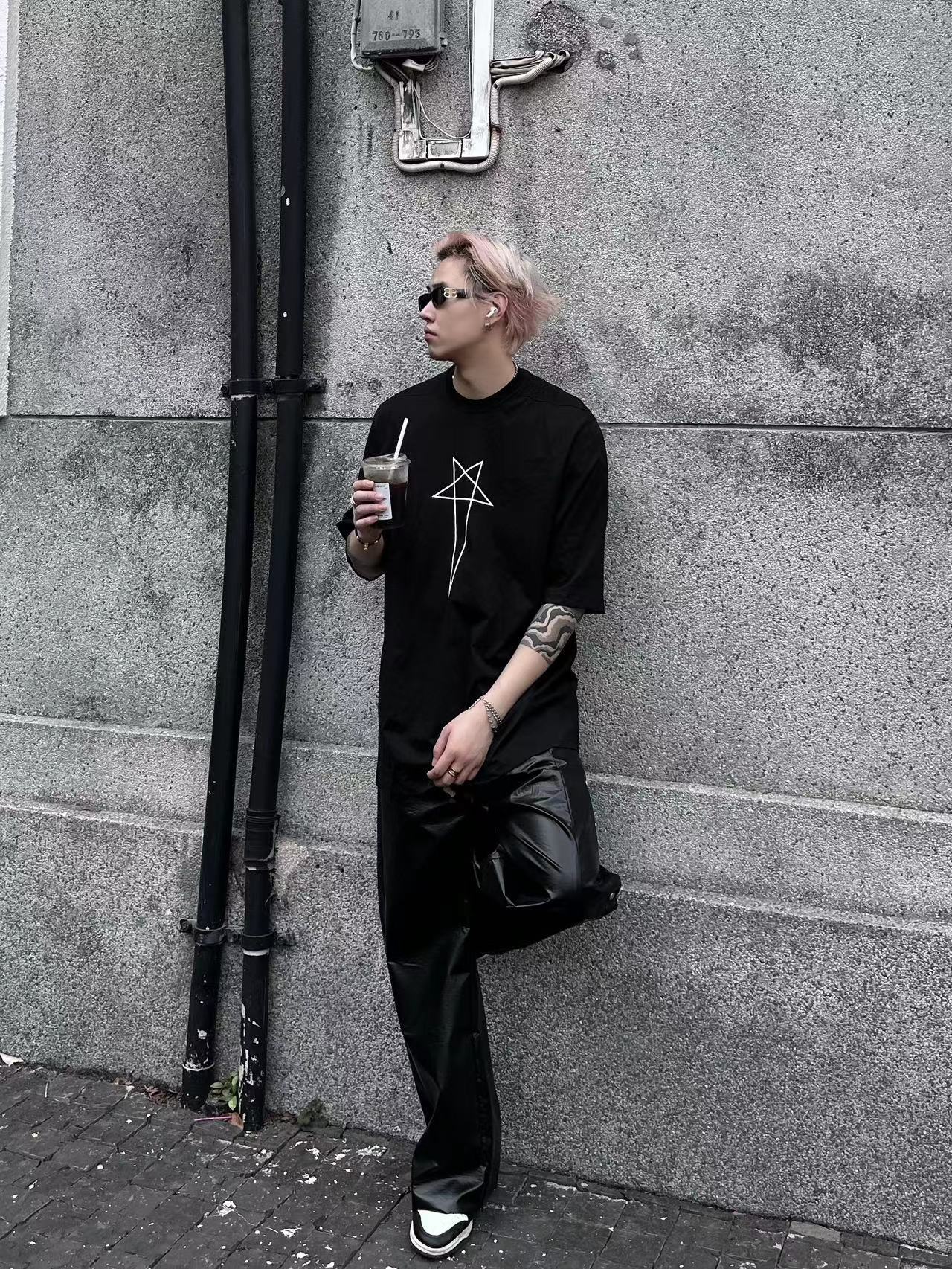 Men's Oversized Gothic Cotton T-Shirt - Summer Streetwear Pi-Mart