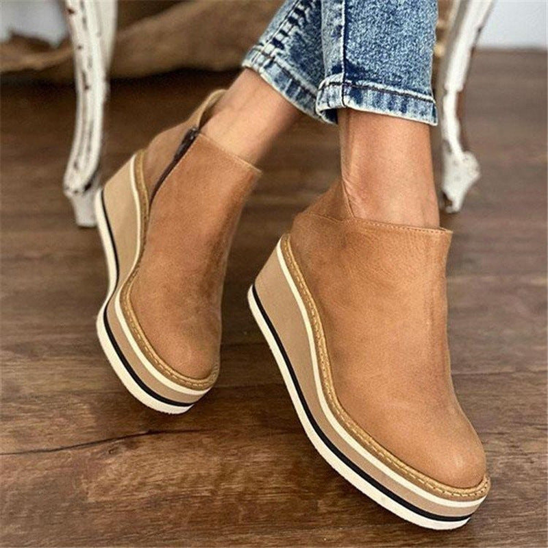 Women's Chelsea Boots Platform High Heel Fashion Boots Plus Size Shoes LadyShow.Store