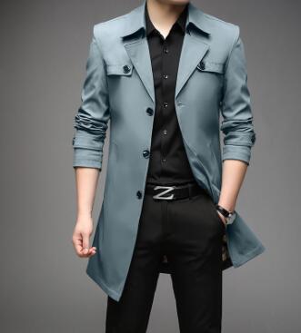 Men's Mid-Length Casual Windbreaker Jacket (Spring/Autumn) Pi-Mart