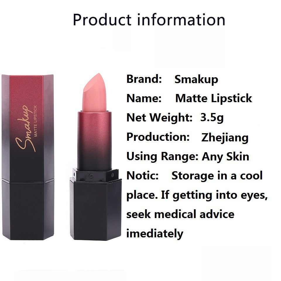 10 Colors Discoloration Resistant Matte No Stain On Cup Makeup Lipstick LadyShow.Store