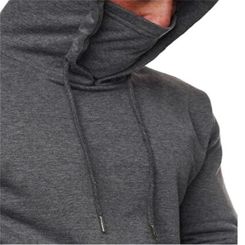 Men's Solid Color Plus Fleece Hoodie Sweatshirt LadyShow.Store