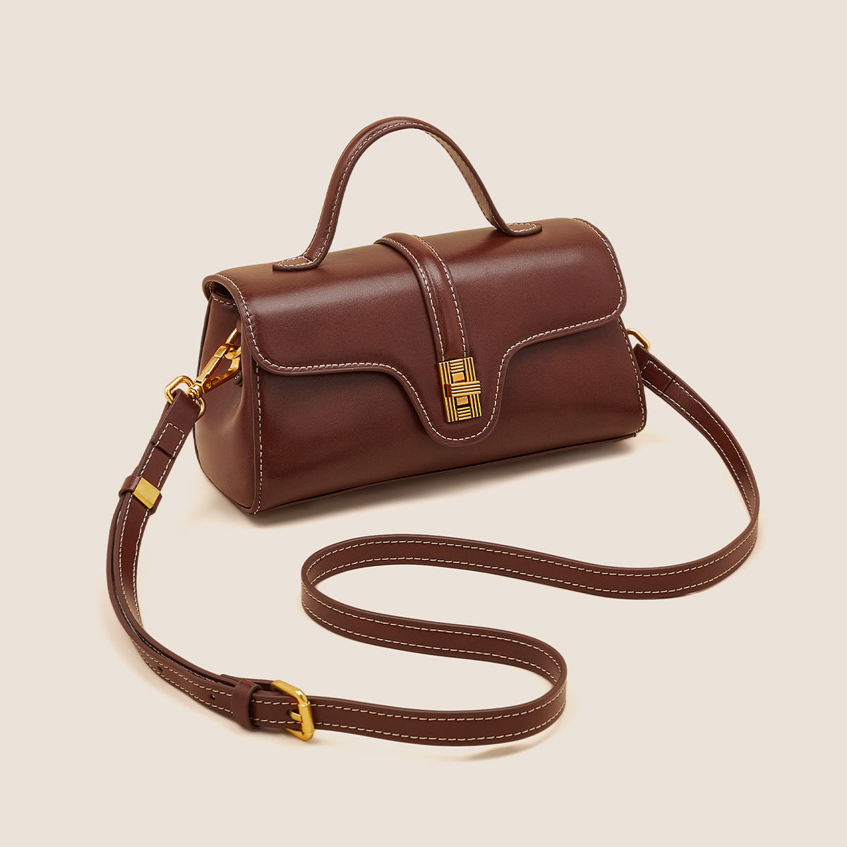 Niche Original High Sense Mild Luxury Retro Cambridge Portable Messenger Bag LadyShow.Store
