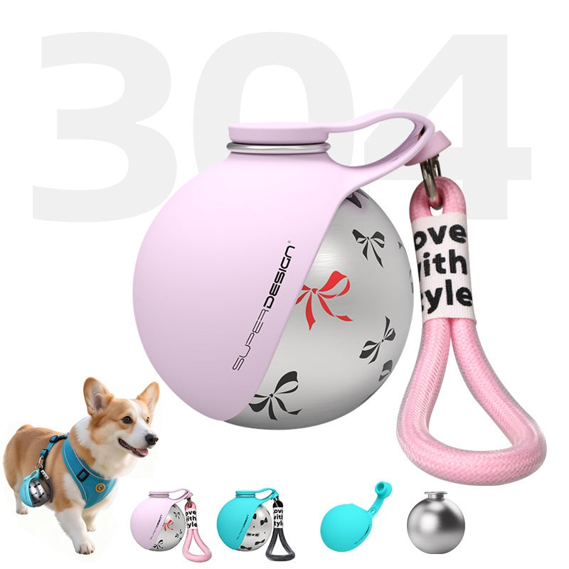 Creative Portable Outdoor Pet Stainless Steel Water Cup Small Dog Water Bottle Convenient Dog Drink Dispenser Puppy Travel Portable Water Bowl Pet Products Pets Fashion