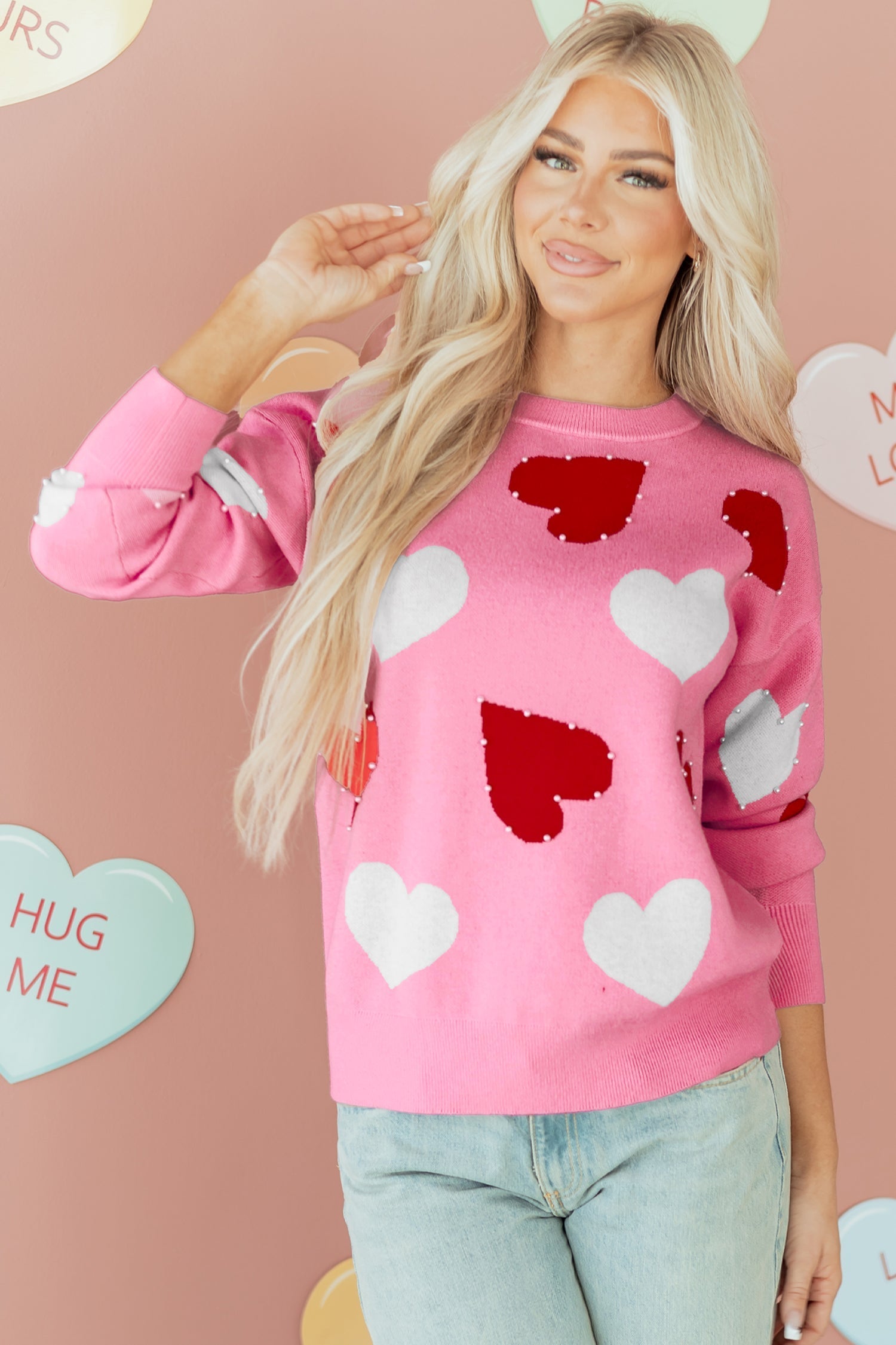 Aliyah Pattern Valentines Day Sweater LuxuryLifeWay Online Store