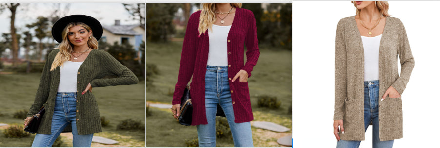 Fall Women's Clothing Sunken Stripe Solid Color Long Sleeve Women's Sweater NorixaFashion.com