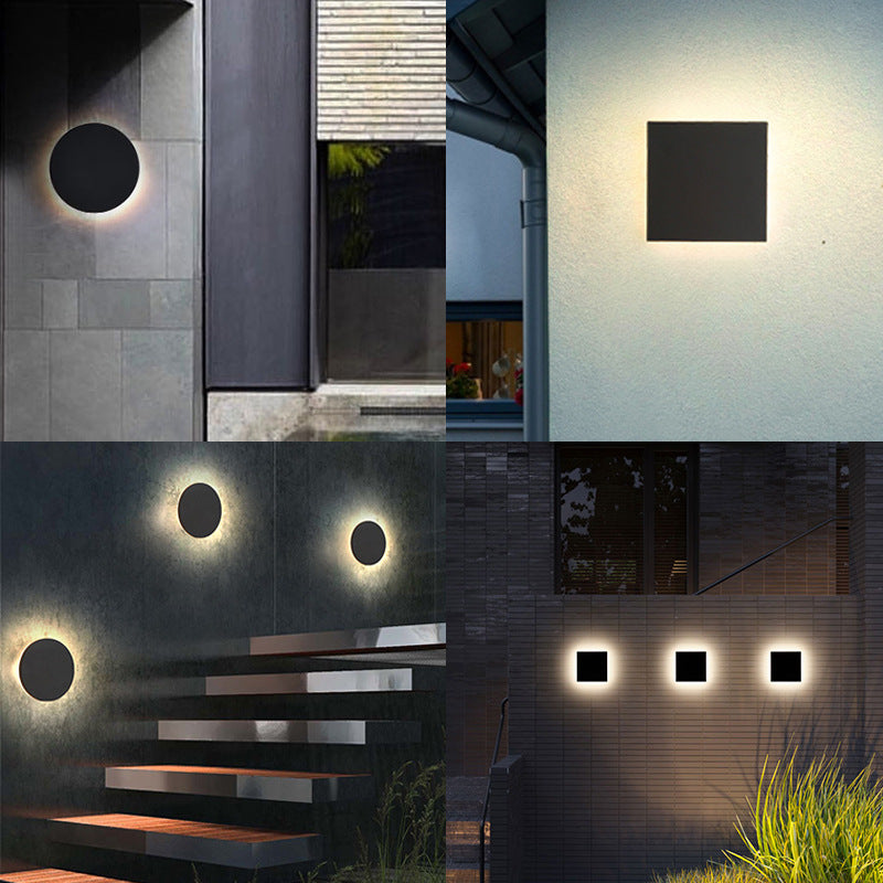 Led Outdoor Wall Lamp Simple Exterior Wall Waterproof Creative PearlNestDecor.com