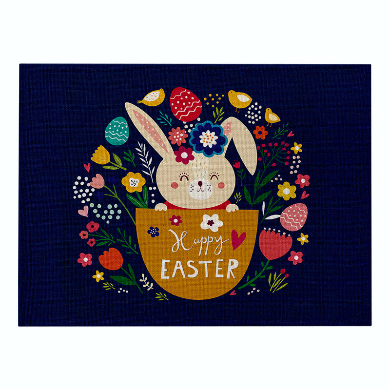 Home Cartoon Rabbit Kitchen Insulation Coaster Anti-scalding Cotton And Linen Western Placemat PearlNestDecor.com