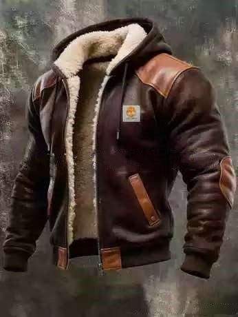 Men's Winter Fleece-Lined Thick Hooded Jacket Best YouTube Store