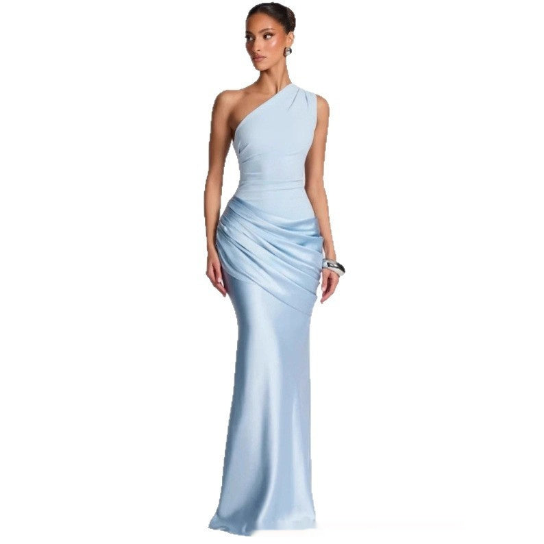 Elegant Womens Long One-Shoulder Dress LadyShow.Store