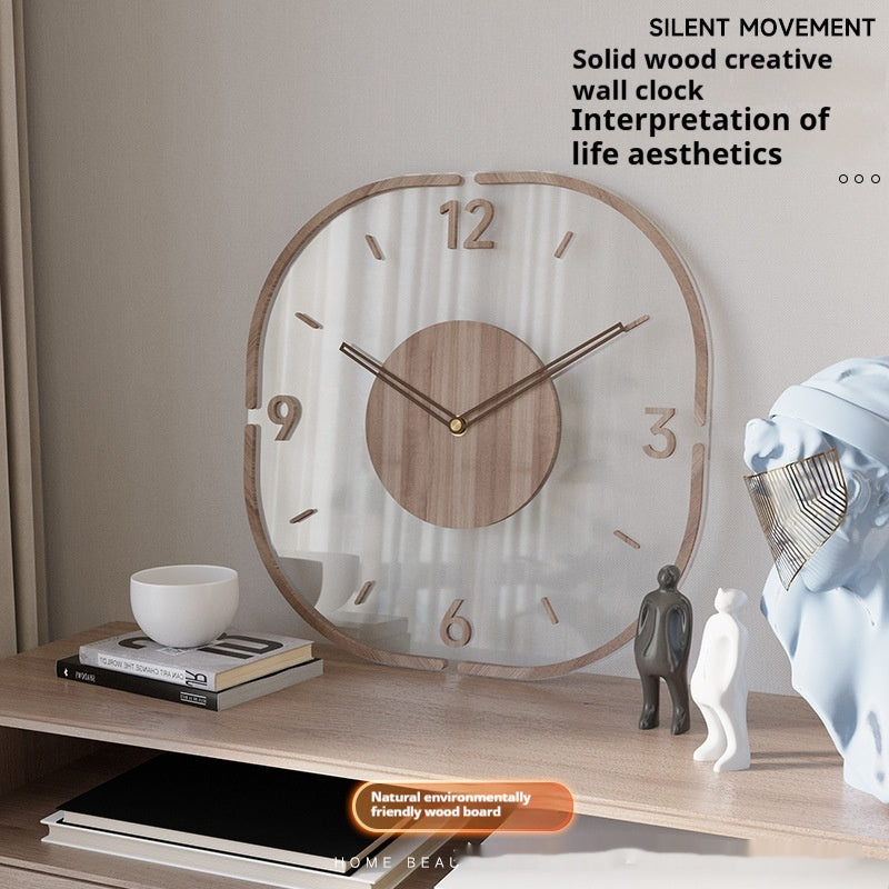 Creative Transparent Wooden Frame Wall Clock PearlNestDecor.com