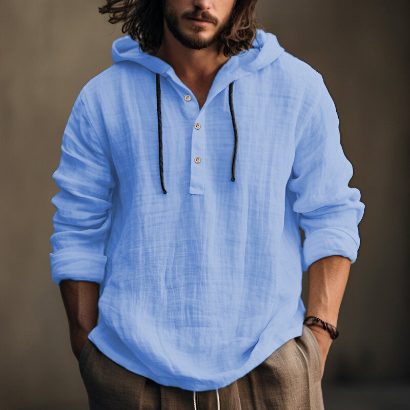 New Wish Cotton Linen Shirt Hooded Sweater Long Sleeve Hooded Casual Daily Clothing NorixaFashion.com