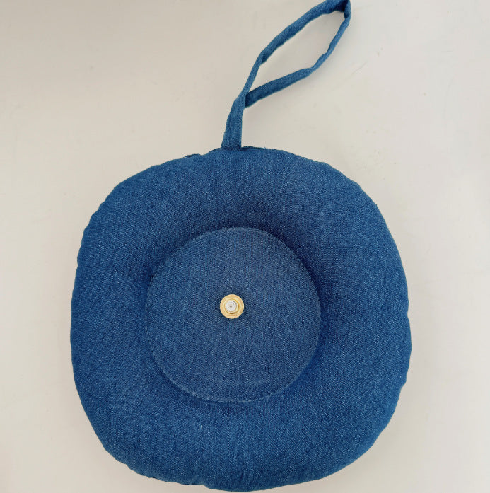 Fabric Clock Handmade Creative Cloth Heat Transfer Sticker Silent Creative Wall Clock PearlNestDecor.com