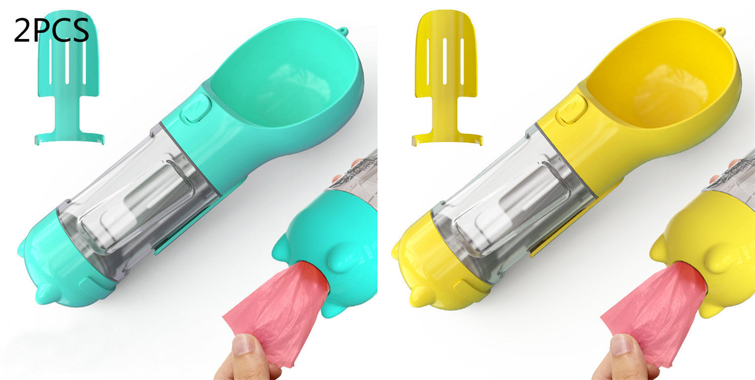 Pet Water Bottle Feeder Bowl Garbage Bag Storage Portable Pet Outdoor Travel 3 In 1 Dog Water Bottle Pets Fashion
