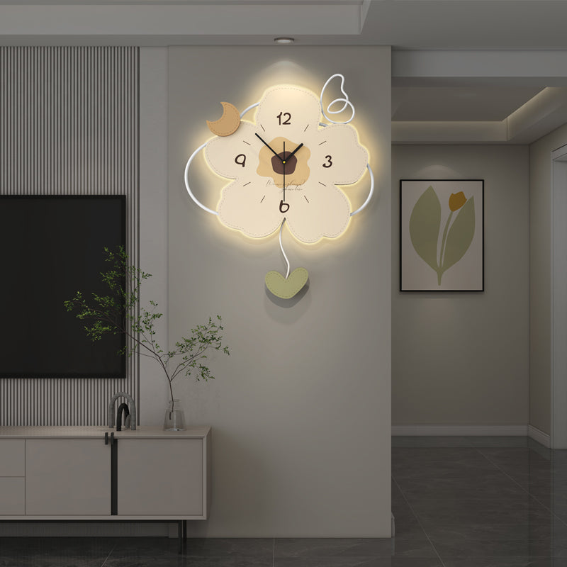 Cute Flower Shaped Wall Clock Modern Decorative Home Bedroom Decor PearlNestDecor.com