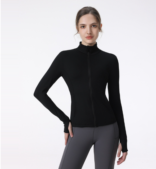 Women's Long Sleeve Zip Sports Jacket for Yoga & Running Pi-Mart