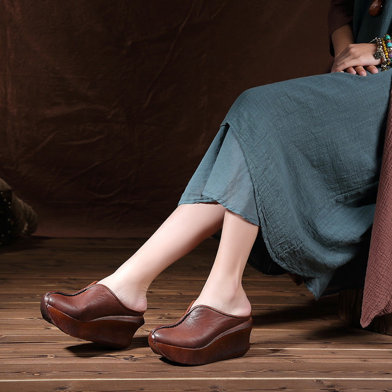 Summer Chunky Heel Platform Closed-Toe Shoes LadyShow.Store