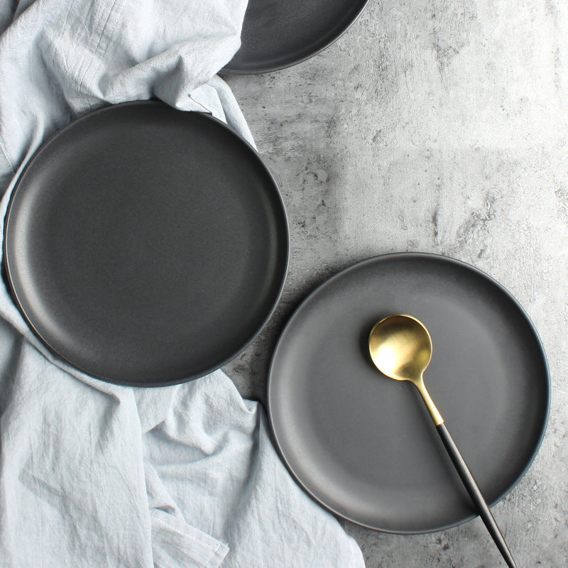 Nordic Ceramic Rice Bowl Steak Plate Deep  Household Tableware Dish Set LadyShow.Store