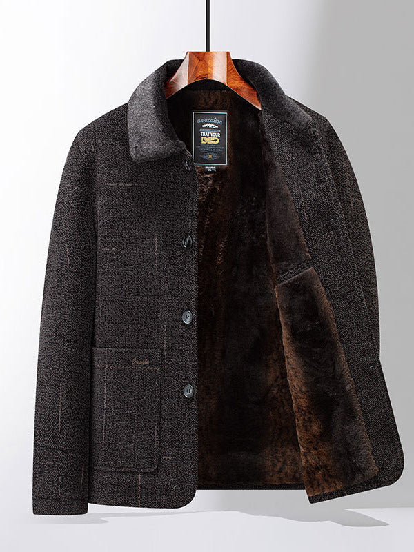 Middle-aged And Elderly Cotton-padded Jackets Dad-style Outerwear Lapel Wool Coats NorixaFashion.com