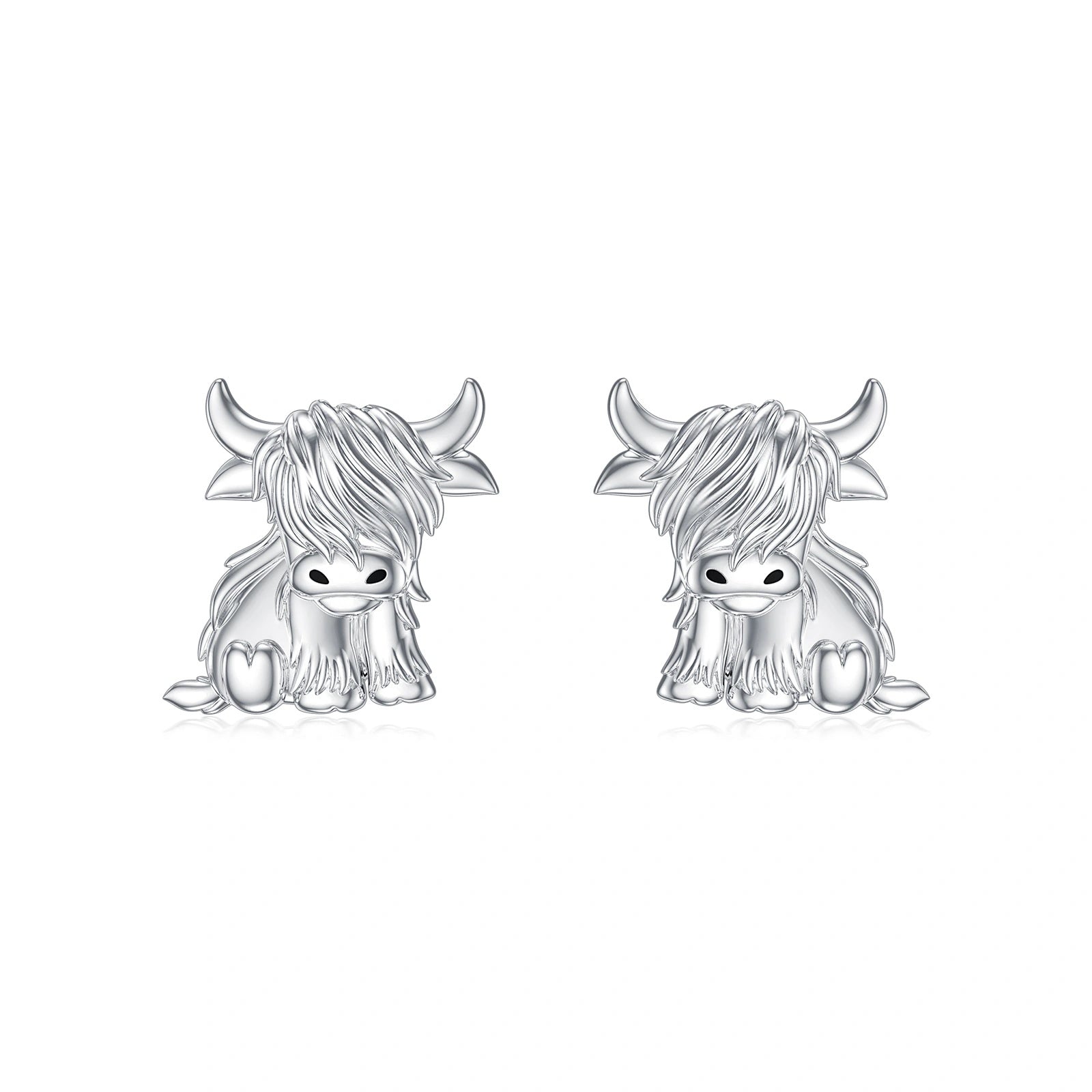 Highland Cow Earrings 925 Sterling Silver Cow Studs Earrings Highland Cow Jewelry Gifts LadyShow.Store