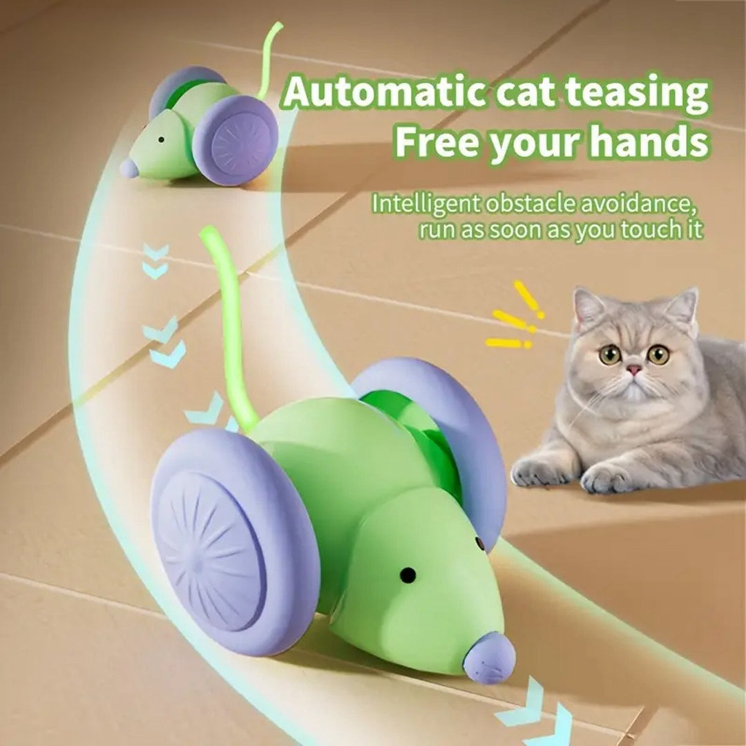 Pet Toys Interactive Cat Toy Electric Mouse Car - Automatic Teaser With Intelligent Obstacle Avoidance Pet Products Pets Fashion