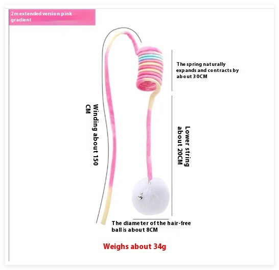 Cat Toy Self-Hi Sucker Spring Rabbit Hair Ball Interactive Play Pet Supplies Interactive Toys Pets Fashion