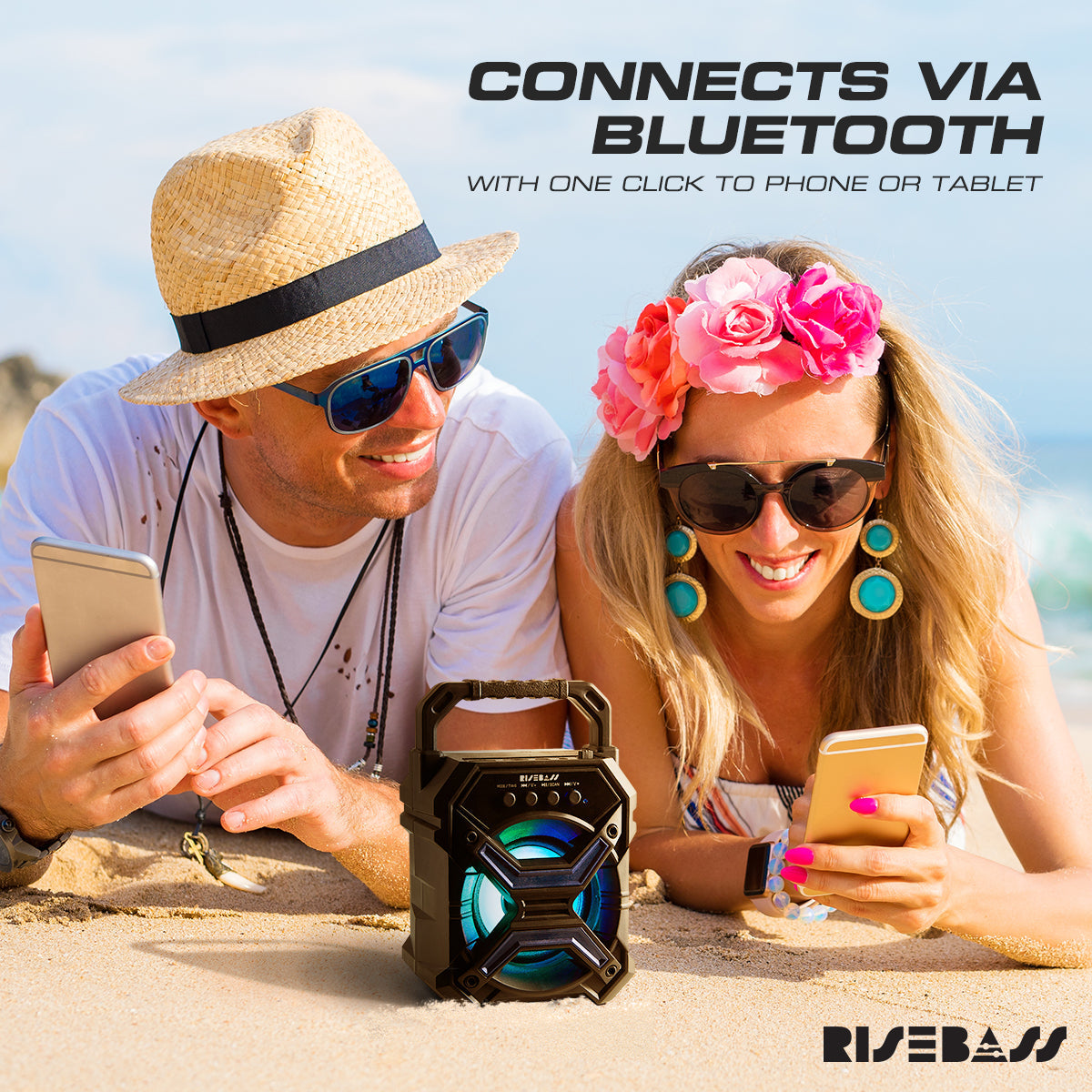 Portable Wireless Bluetooth Speaker with TWS Function - Rechargeable Bluetooth Speaker - LES flashing Lights LuxuryLifeWay Online Store