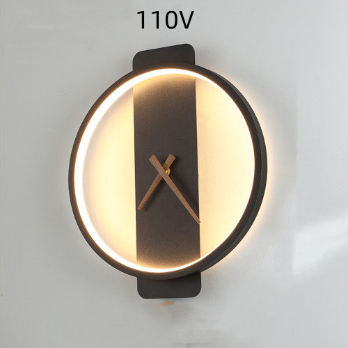 Nordic Wall Lamp Bedroom Bedside Lamp Clock Modeling Lamp PearlNestDecor.com