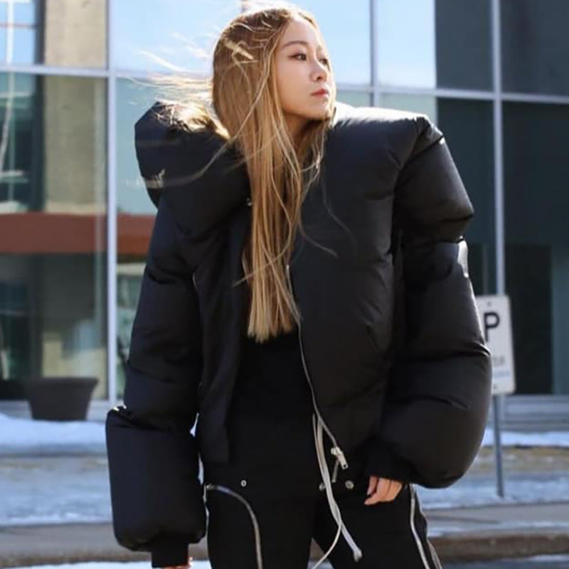 Snap-on Scarf Coat Warm-keeping Cotton Clothing Best YouTube Store