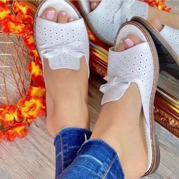 Flat Bottom Bow Wispy Air Breathable Fashion Beach Slippers LadyShow.Store