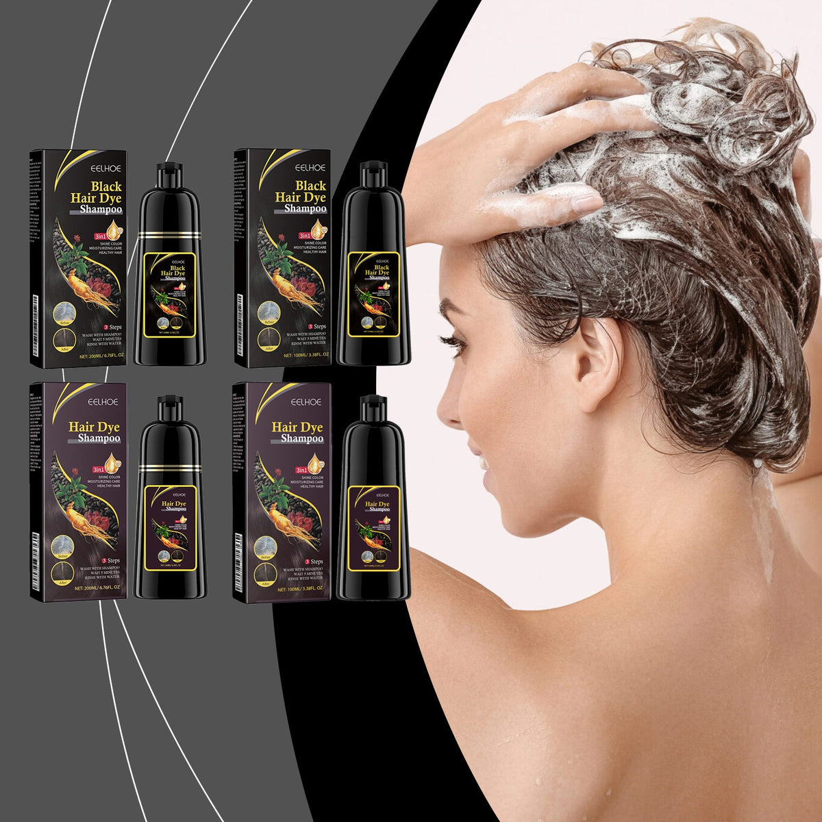 Herbal E Ssence Hair Dye Shampoo, Plant-Based Care, DIY, Long-Lasting Color, Healthy Hair Coloring Tri Light Beauty