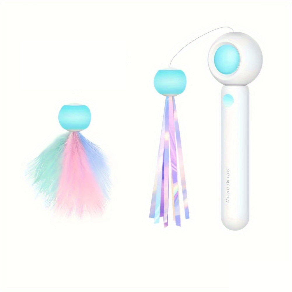 Cat Teaser Stick, Retractable Cat Wand With Replacement Head, Cat Feather Toy, Cat Interactive Toy For Indoor Cats For Relief Boredom And Exercise Pets Fashion