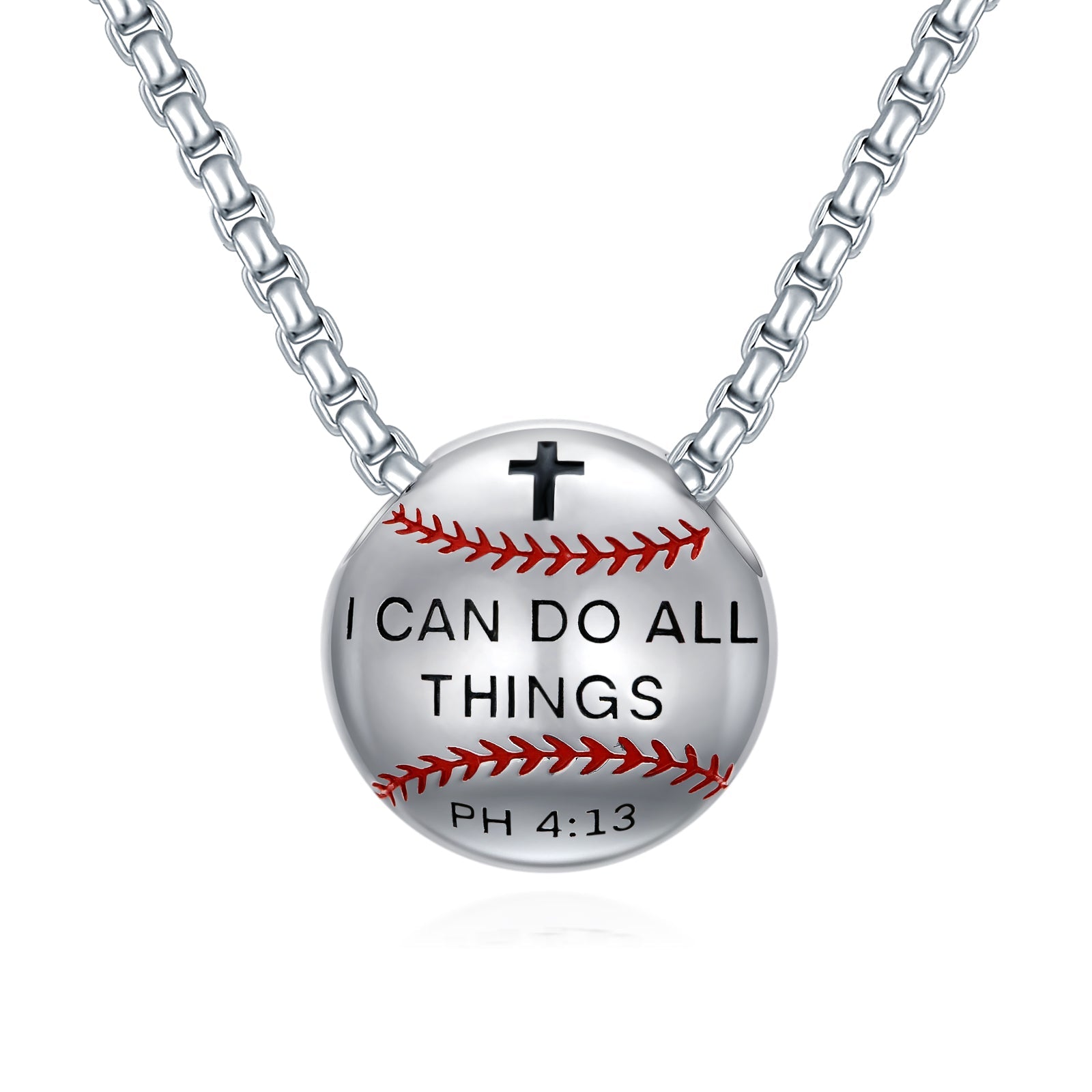 Baseball Necklace 925 Sterling Silver Pendant Necklaces Charm Pendants LadyShow.Store