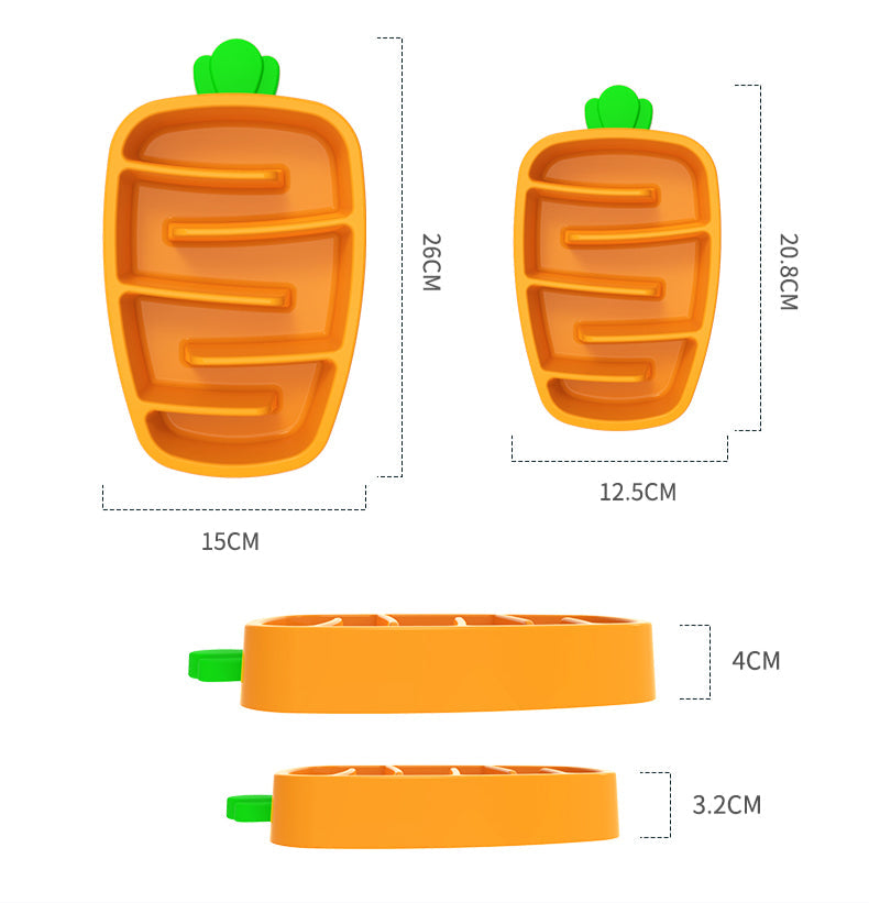 Slow Feeder Dog Bowl, Dog Food Bowl For Small & Medium-Sized Dogs, Carrot Design Dog Bowls,Non-Slip Dog Slow Feeder Bowls, Pet Slow Feeder Bowl For Dry Wet Food Pets Fashion