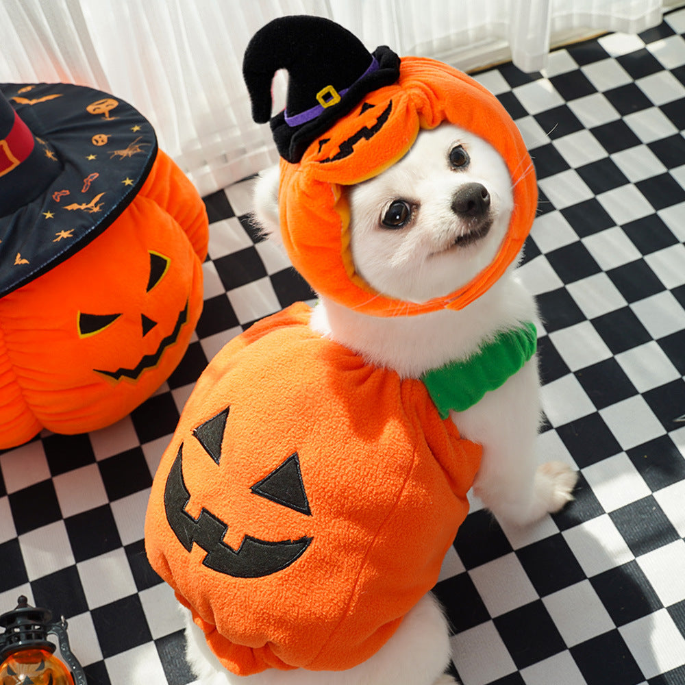 Halloween Pumpkin Vest For Dogs Cats Festive Pet Costume Harness Funny Thanksgiving Christmas Apparel For Small Animals Clothing Pets Fashion