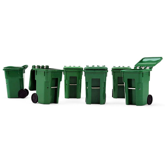 Set of 6 Green Garbage Trash Bin Containers Replica 1/34 Models by First Gear LuxuryLifeWay Online Store