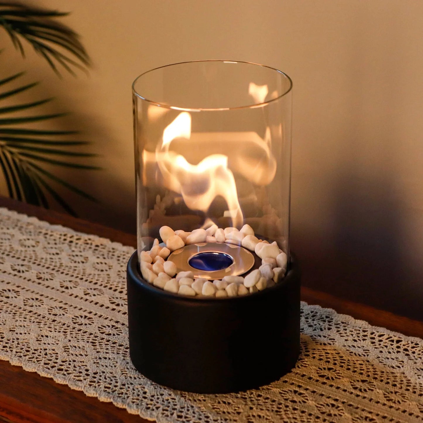 10.5" H Portable Tabletop Round Fireplace(Black) LuxuryLifeWay Online Store